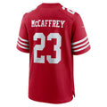 SF.49ers #23 Christian McCaffrey Scarlet 80th Anniversary Game Jersey