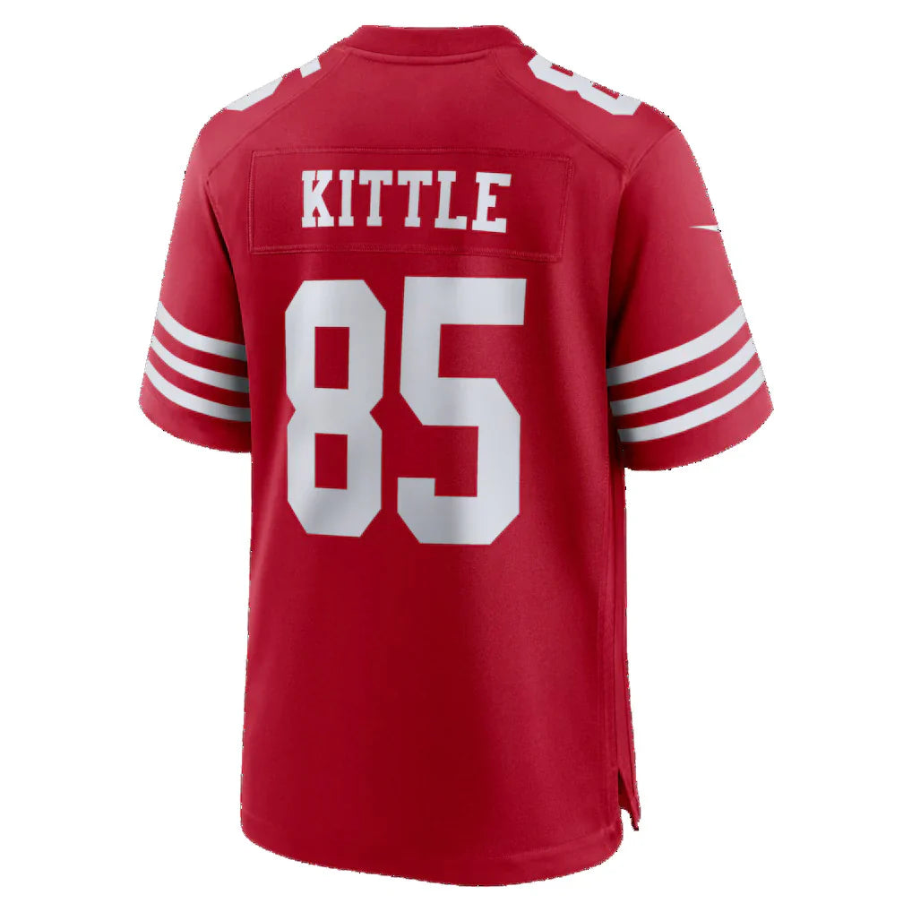 SF.49ers #85 George Kittle Scarlet 80th Anniversary Game Jersey